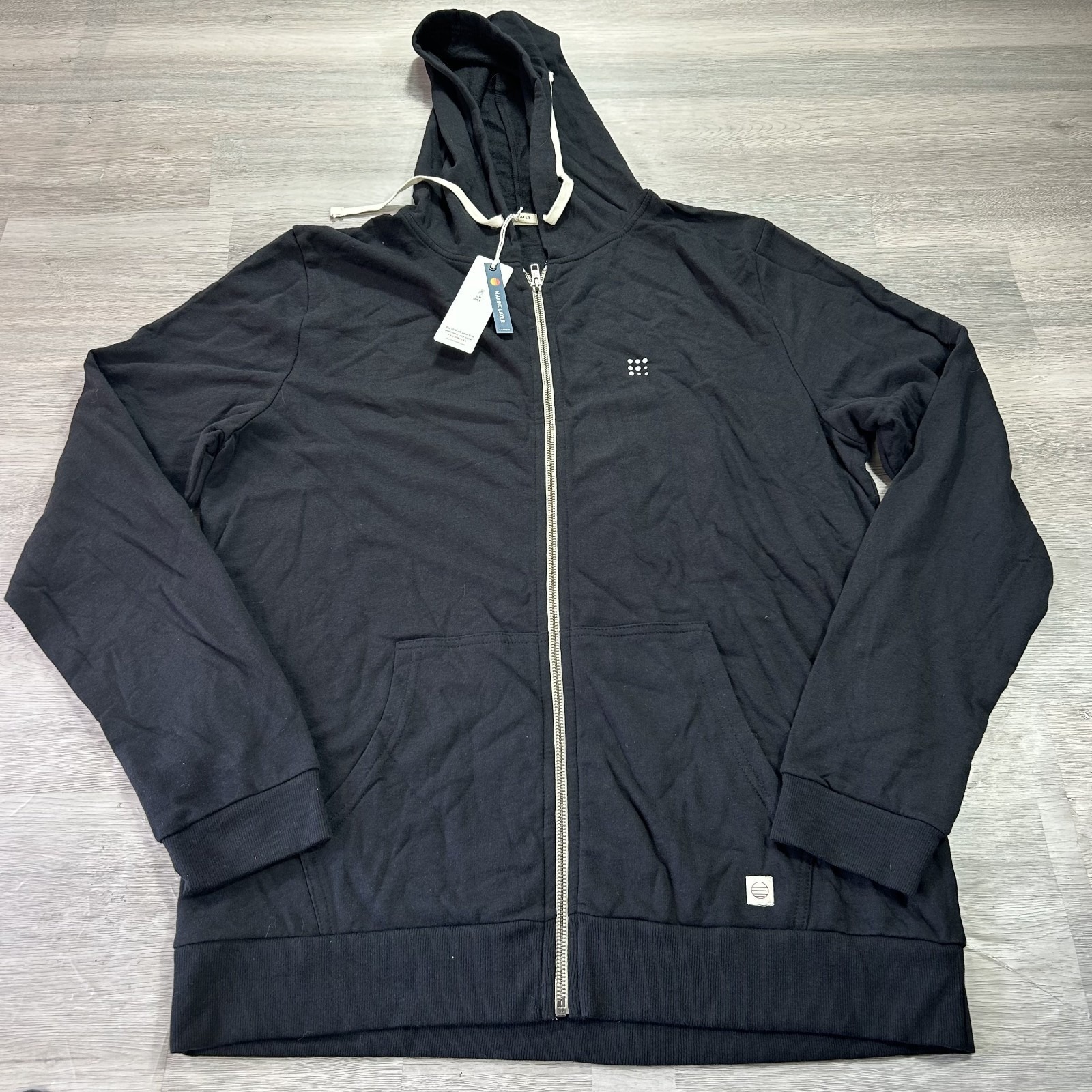 Nwt Marine Layer Afternoon Hoodie Mens Small Black Full Zip Up Lighweight 13762
